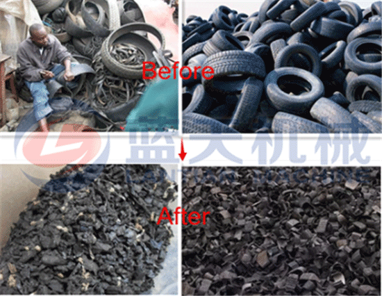 Waste tire crusher